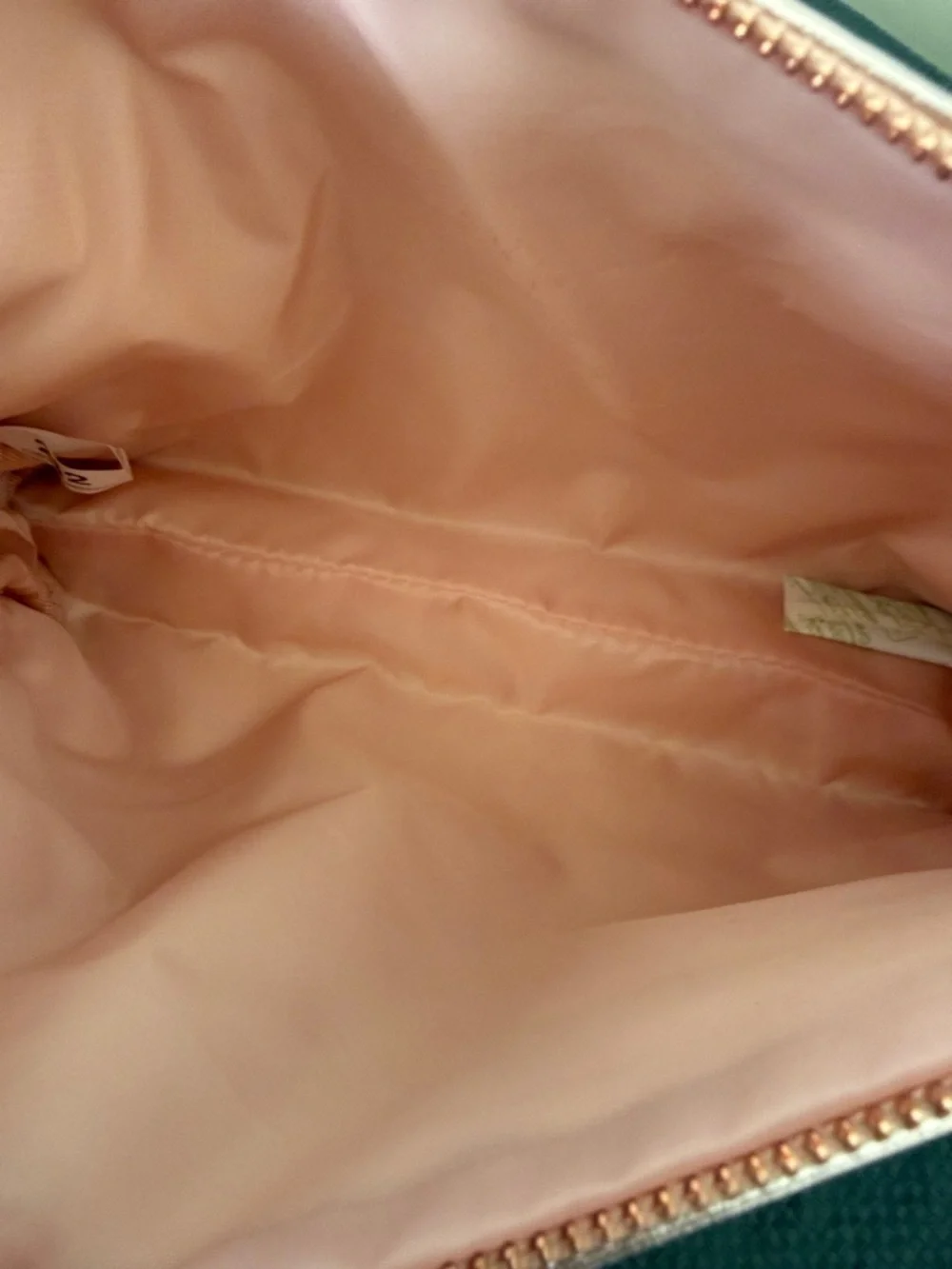 Carolina Herrera 212 Rose Gold Pink Cosmetic Bag Metallic New